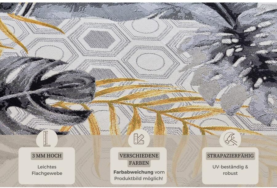 HANSE Home Outdoorkleed Gold Leaves In-& outdoor tapijt weerbestendig balkon tuin woonkamer floraal - Foto 4