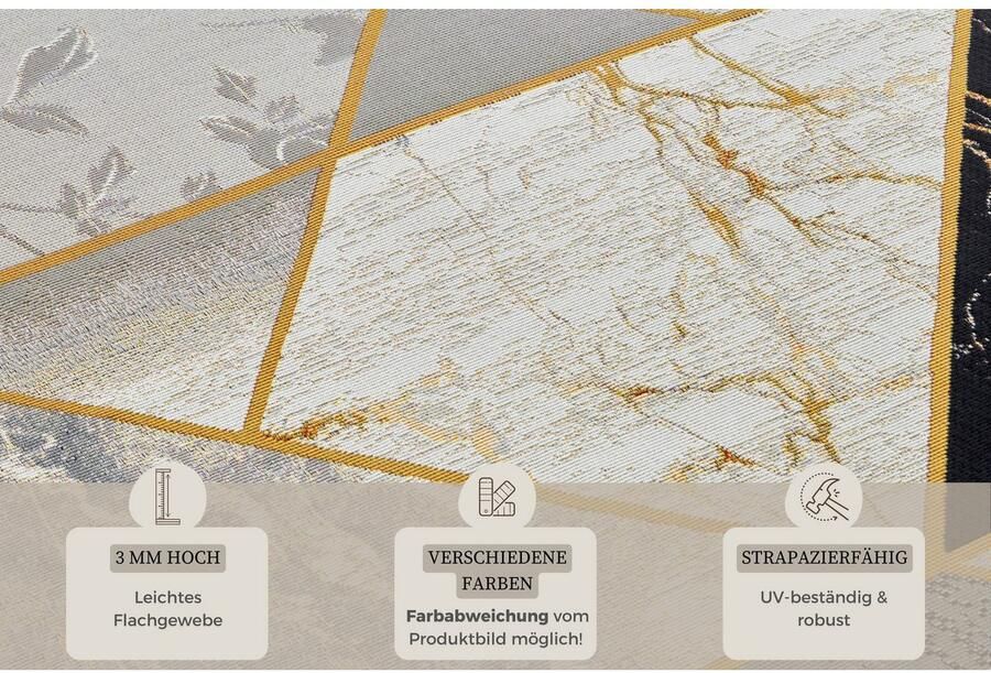 HANSE Home Outdoorkleed Noble In-& Outdoor Tapijt Weerbestendig Balkon Tuin Woonkamer goudkleur - Foto 3