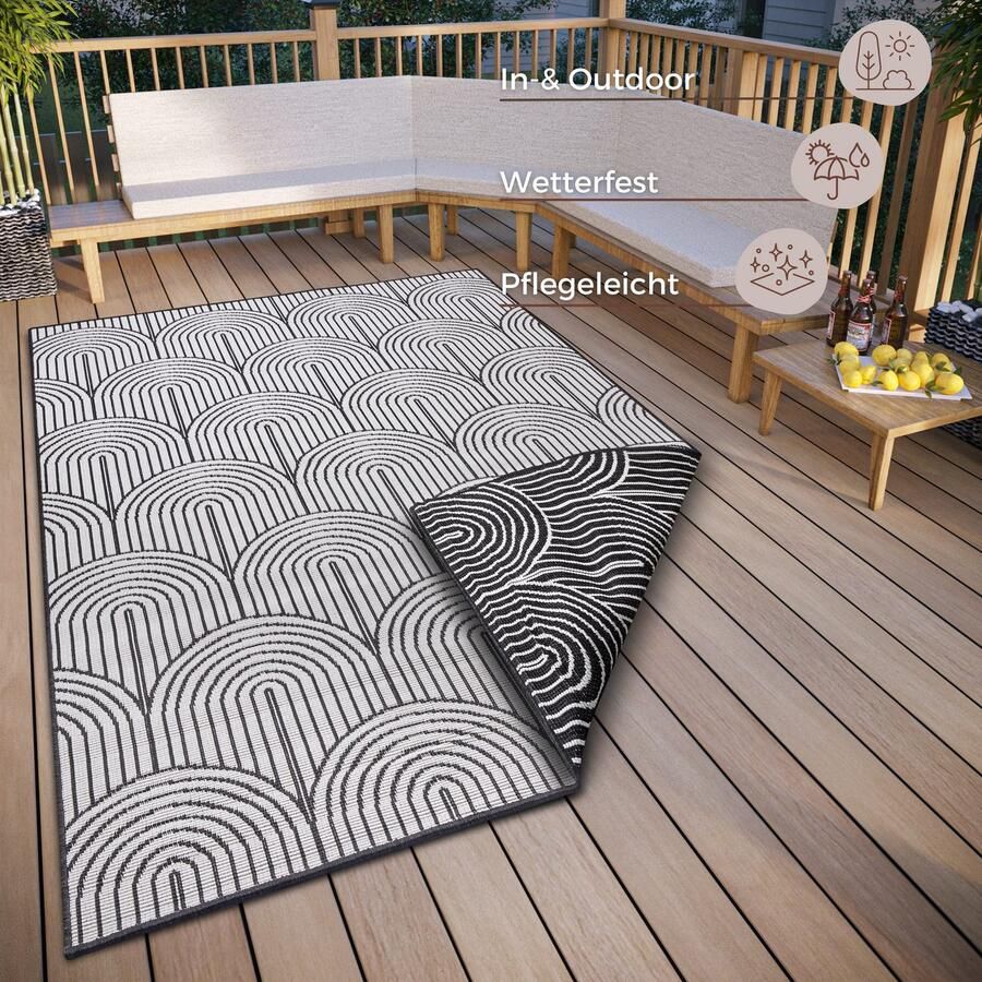 HANSE Home Outdoorkleed Pangli omkeerbaar tapijt In- & outdoor vloerkleed weerbestendig balkon tuin woonkamer modern