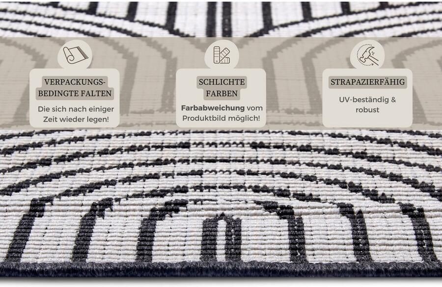 HANSE Home Outdoorkleed Pangli omkeerbaar tapijt In- & outdoor vloerkleed weerbestendig balkon tuin woonkamer modern - Foto 9