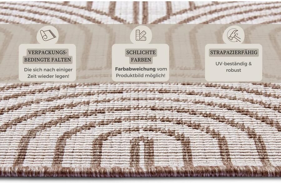 HANSE Home Outdoorkleed Pangli omkeerbaar tapijt In- & outdoor vloerkleed weerbestendig balkon tuin woonkamer modern - Foto 8