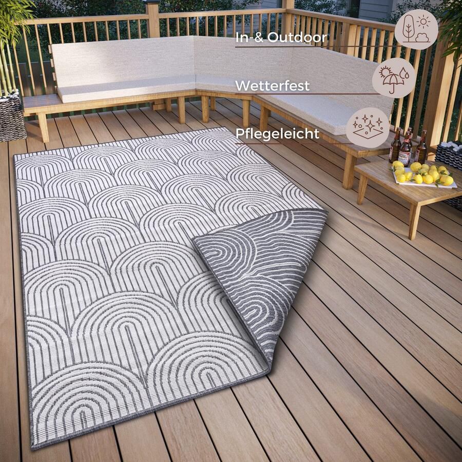 HANSE Home Outdoorkleed Pangli omkeerbaar tapijt In- & outdoor vloerkleed weerbestendig balkon tuin woonkamer modern
