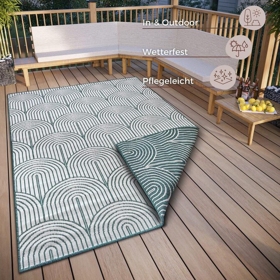 HANSE Home Outdoorkleed Pangli omkeerbaar tapijt In- & outdoor vloerkleed weerbestendig balkon tuin woonkamer modern