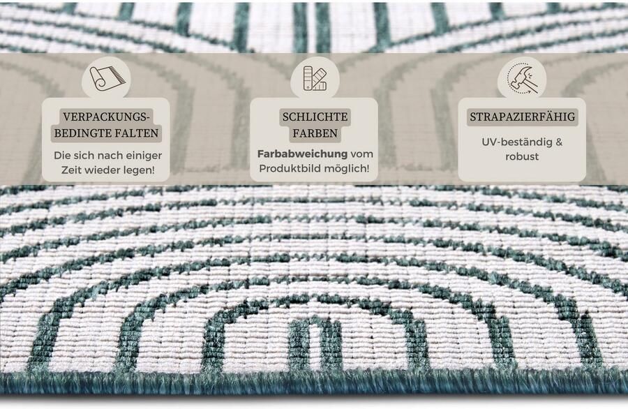 HANSE Home Outdoorkleed Pangli omkeerbaar tapijt In- & outdoor vloerkleed weerbestendig balkon tuin woonkamer modern - Foto 7