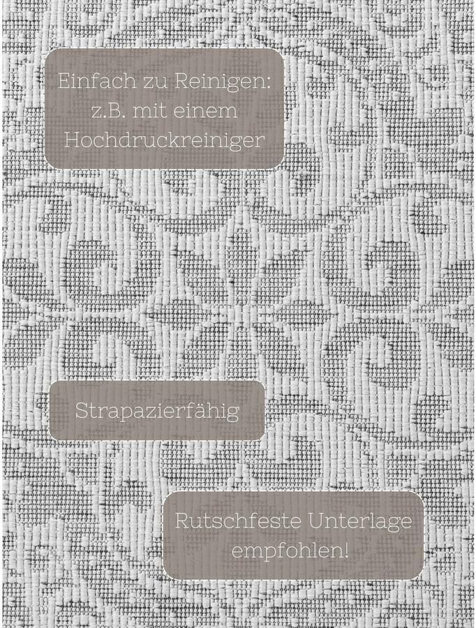 HANSE Home Outdoorkleed Rosel omkeerbaar tapijt Binnen en buiten platweefsel weerbestendig onderhoudsvriendelijk robuust - Foto 4