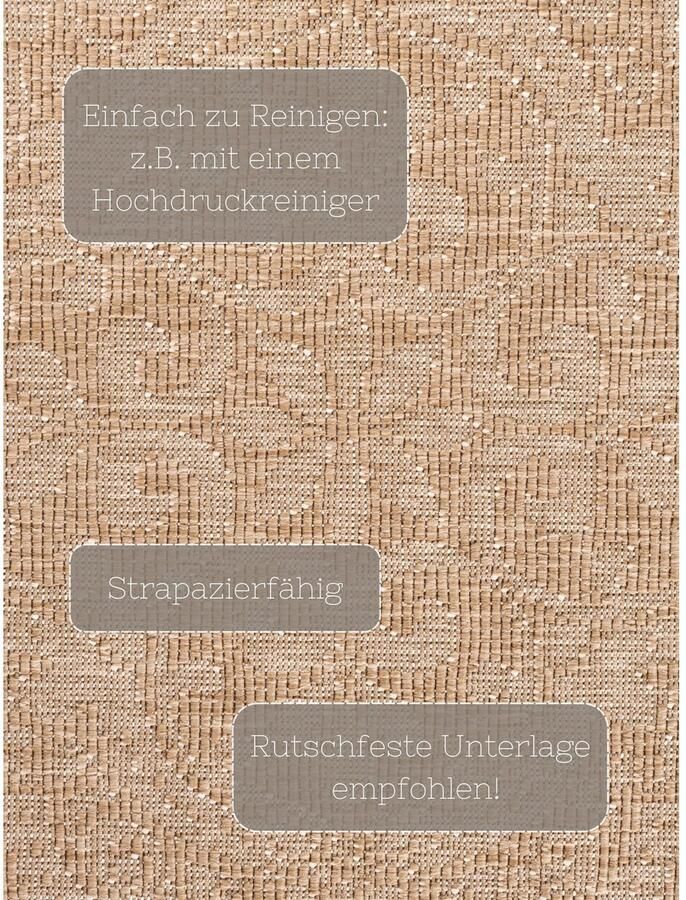 HANSE Home Outdoorkleed Rosel omkeerbaar tapijt Binnen en buiten platweefsel weerbestendig onderhoudsvriendelijk robuust - Foto 3