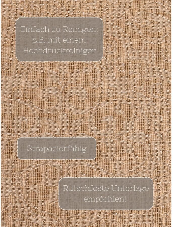 HANSE Home Outdoorkleed Rosel omkeerbaar tapijt Binnen en buiten platweefsel weerbestendig onderhoudsvriendelijk robuust - Foto 5