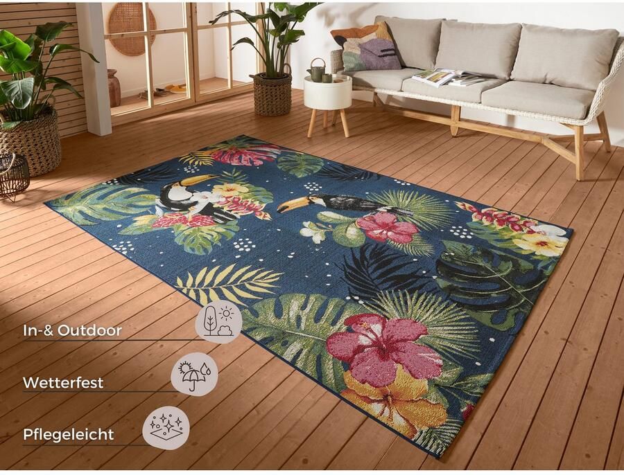 HANSE Home Outdoorkleed Tropical Dream In-& outdoor tapijt weerbestendig balkon tuin woonkamer floraal - Foto 2