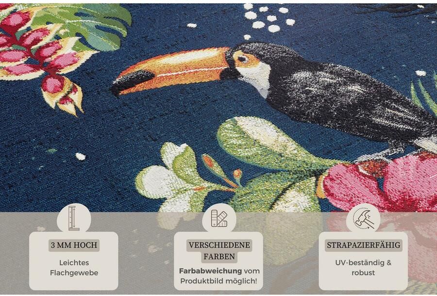 HANSE Home Outdoorkleed Tropical Dream In-& outdoor tapijt weerbestendig balkon tuin woonkamer floraal - Foto 3