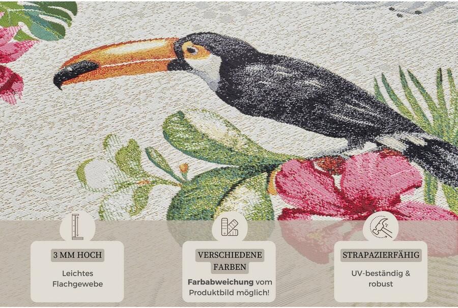 HANSE Home Outdoorkleed Tropical Dream In-& outdoor tapijt weerbestendig balkon tuin woonkamer floraal - Foto 4