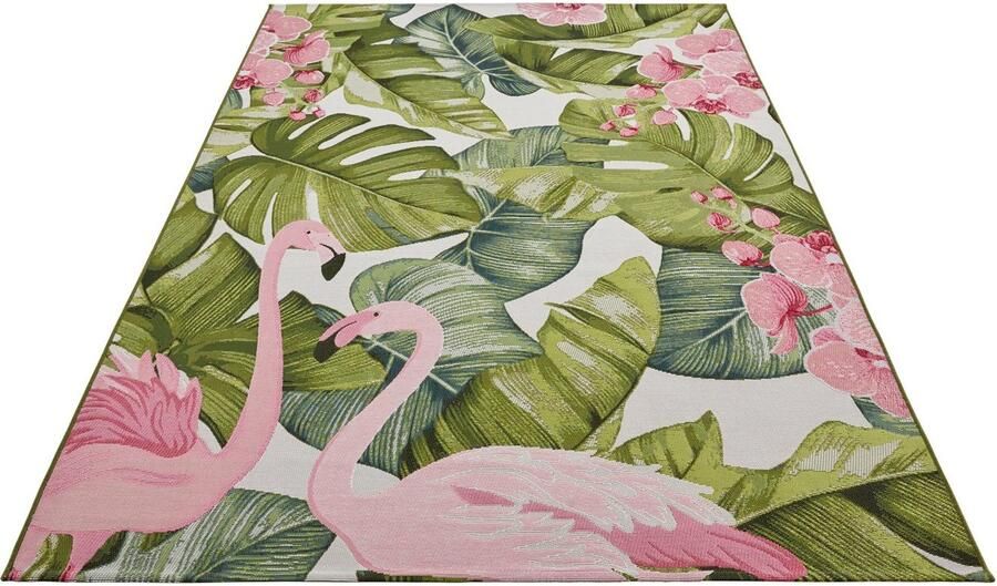 HANSE Home Outdoorkleed Tropical Flamingo In-& outdoor tapijt weerbestendig balkon tuin woonkamer floraal - Foto 6