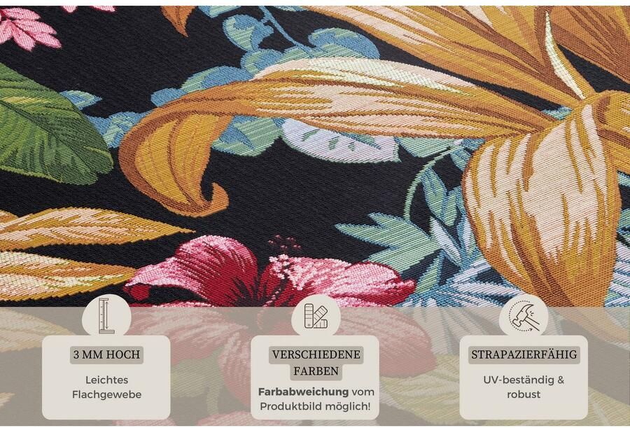 HANSE Home Outdoorkleed Tropical Flowers In-& outdoor tapijt weerbestendig balkon tuin woonkamer floraal - Foto 3