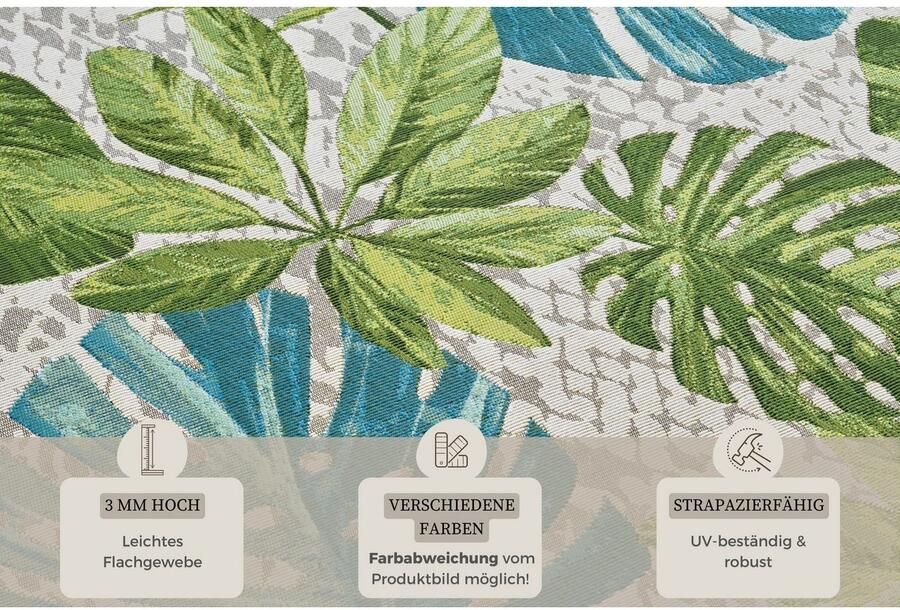 HANSE Home Outdoorkleed Tropical Leaves In-& Outdoor weerbestendig balkon tuin woonkamer bloemig palm - Foto 4