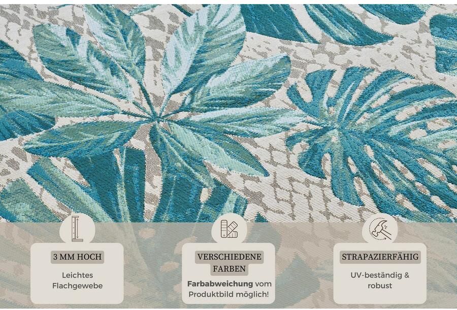 HANSE Home Outdoorkleed Tropical Leaves In-& Outdoor weerbestendig balkon tuin woonkamer bloemig palm - Foto 5