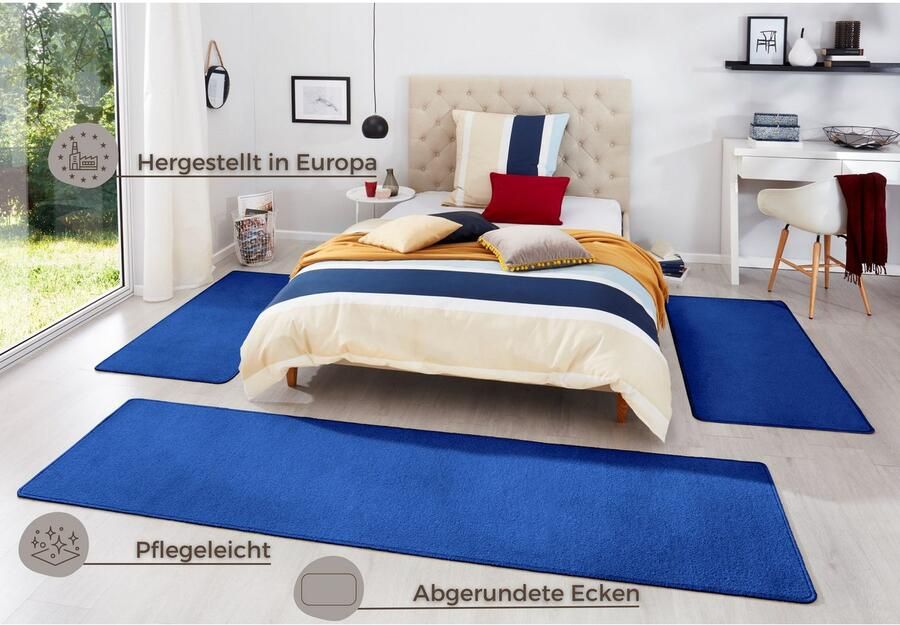 HANSE Home Set slaapkamerkleedjes Fancy Unikleur slaapkamerkleed 3-delige loperset voor de slaapkamer - Foto 4