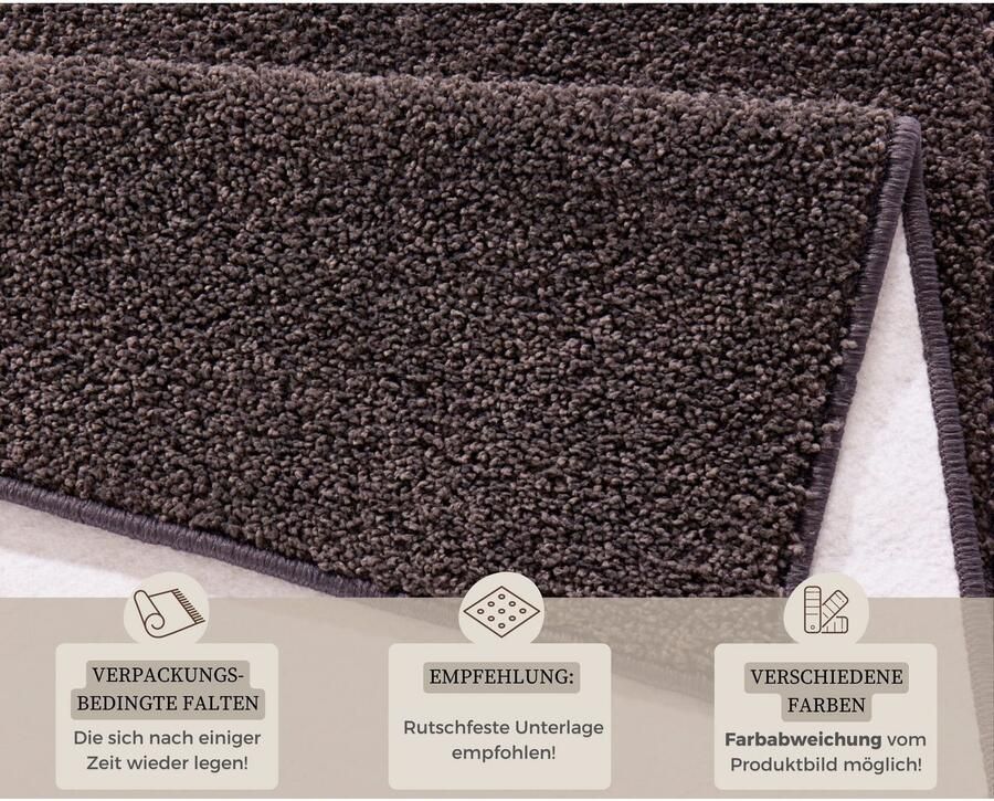 HANSE Home Set slaapkamerkleedjes Pure 100 Korte pool unikleur vloerkleed bedloper slaapkamerkleed loper