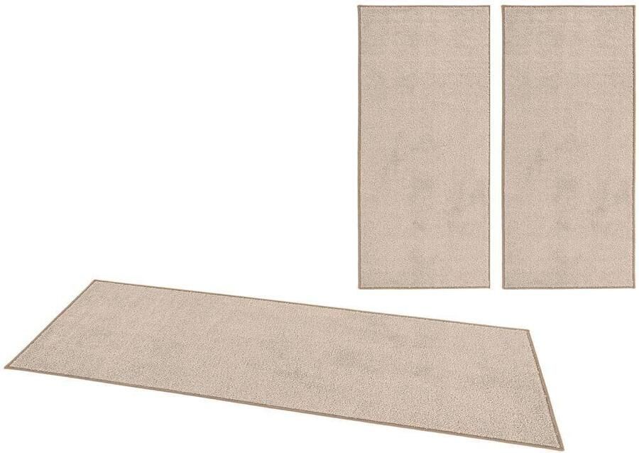 HANSE Home Set slaapkamerkleedjes Pure 100 Korte pool unikleur vloerkleed bedloper slaapkamerkleed loper - Foto 4