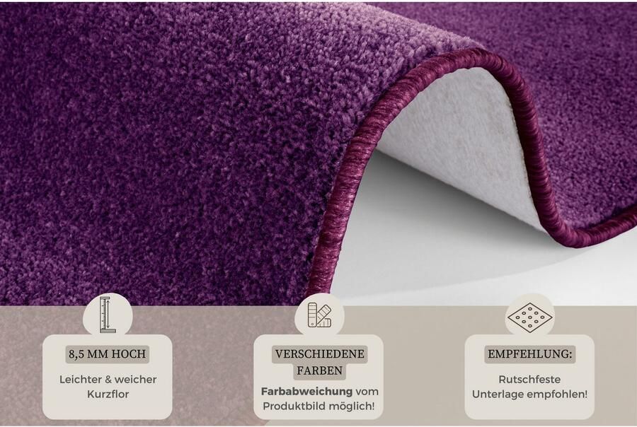 HANSE Home Set slaapkamerkleedjes Shashi Korte pool unikleur vloerkleed bedloper slaapkamerkleed loper