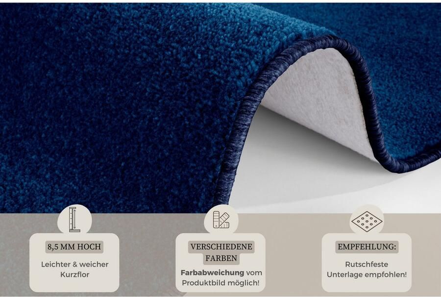 HANSE Home Set slaapkamerkleedjes Shashi Korte pool unikleur vloerkleed bedloper slaapkamerkleed loper