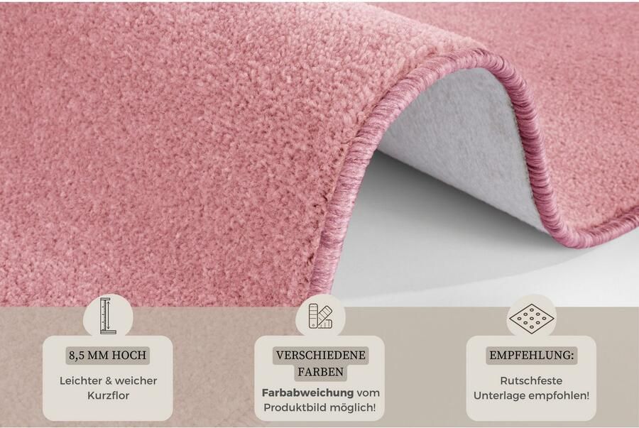 HANSE Home Set slaapkamerkleedjes Shashi Korte pool unikleur vloerkleed bedloper slaapkamerkleed loper