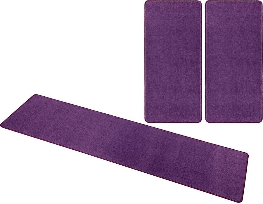 HANSE Home Set slaapkamerkleedjes Shashi Korte pool unikleur vloerkleed bedloper slaapkamerkleed loper - Foto 3
