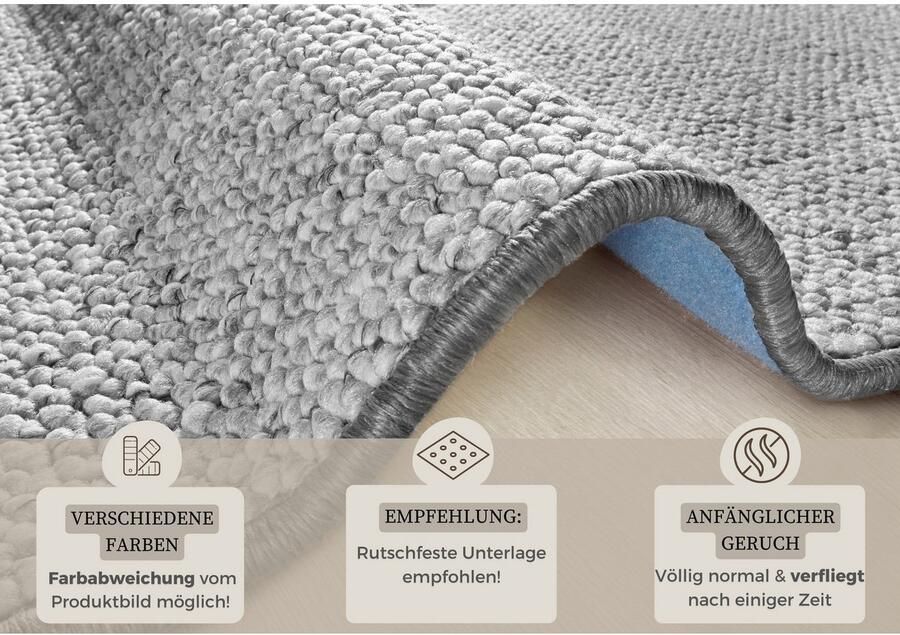 HANSE Home Vloerkleed Wolly 2 Platweefsel Scandinavisch wol-look eetkamer woonkamer hal - Foto 4