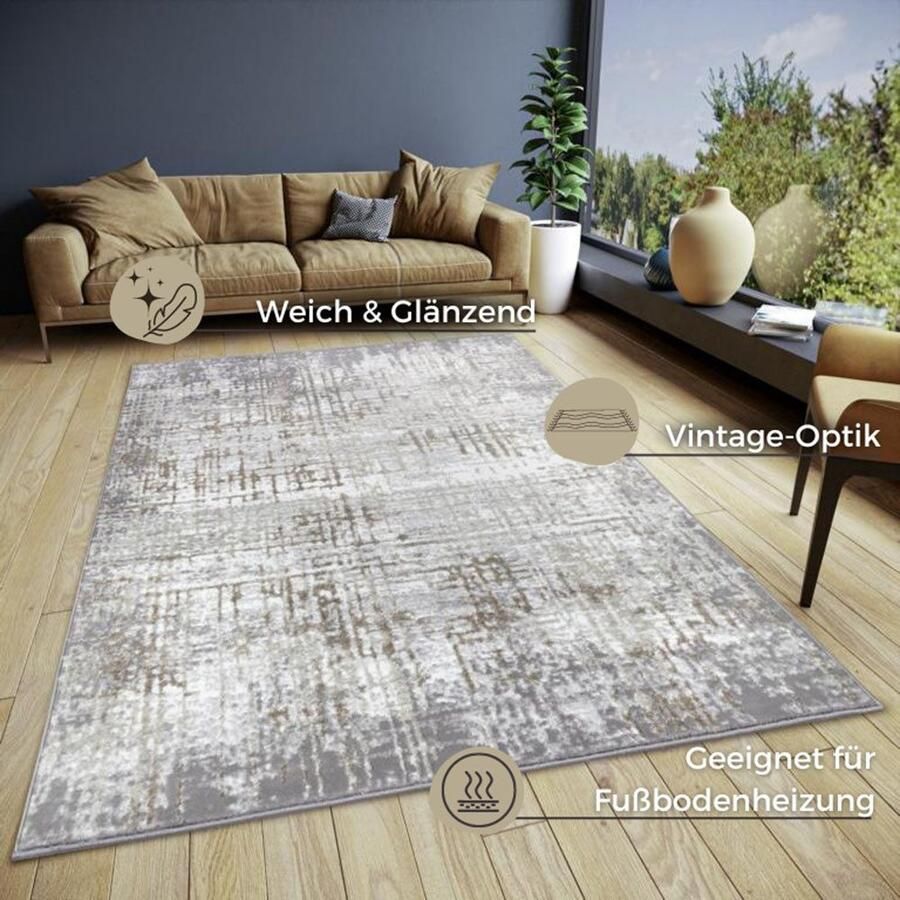 HANSE Home Vloerkleed Abstract slijtvast onderhoudsvriendelijk robuust glanzend