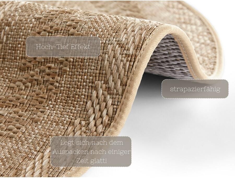 HANSE Home Vloerkleed Almendro Sisal-look robuust gemakkelijk in onderhoud platweefsel - Foto 2