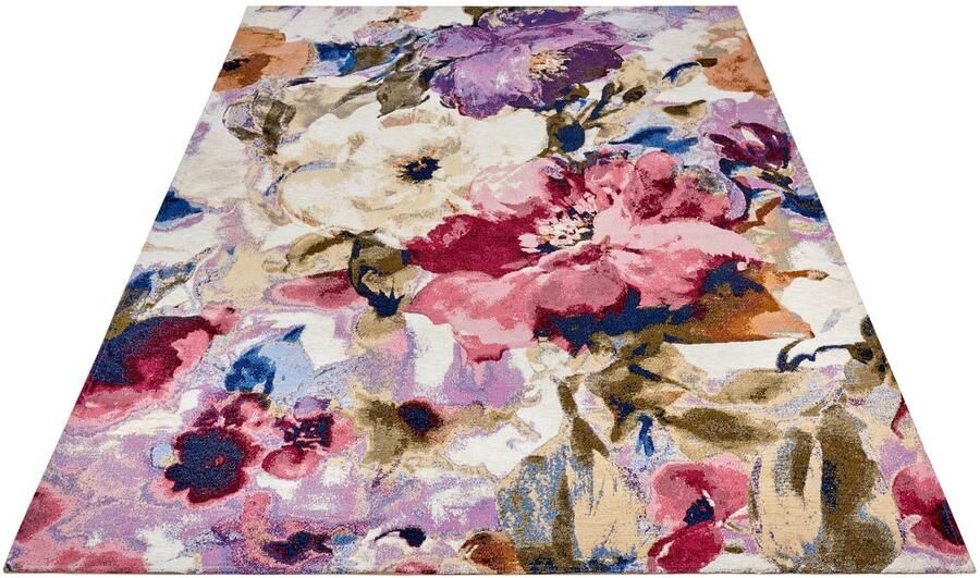 HANSE Home Vloerkleed Atika Bloemig kortpolig onderhoudsvriendelijk antislip glanzend woonkamer - Foto 6