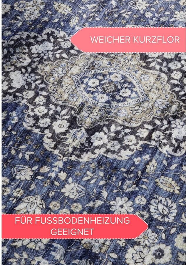 HANSE Home Vloerkleed Aurora Kortpolig antislip oriënt vintage klassiek woonkamer gang - Foto 5