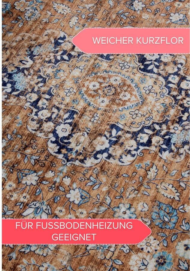 HANSE Home Vloerkleed Aurora Kortpolig antislip oriënt vintage klassiek woonkamer gang - Foto 7