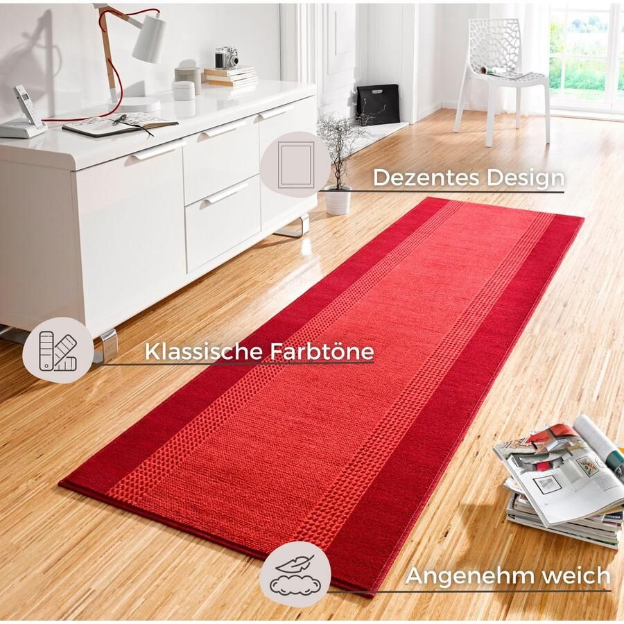 HANSE Home Vloerkleed Band Kortpolig zacht loper maten woonkamer slaapkamer eetkamer