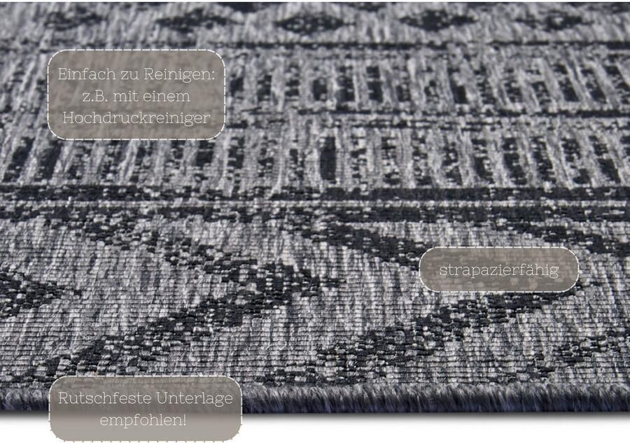 HANSE Home NORTHRUGS Vloerkleed BIRI tweezijdig te gebruiken kleed Binnen- en buitengebruik weerbestendig balkon loper woonkamer waterbestendig boho - Foto 4