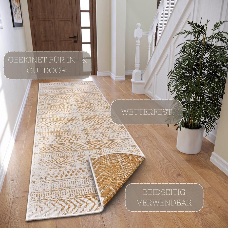 HANSE Home Vloerkleed BIRI tweezijdig te gebruiken kleed Binnen- en buitengebruik weerbestendig balkon loper woonkamer waterbestendig boho - Foto 2