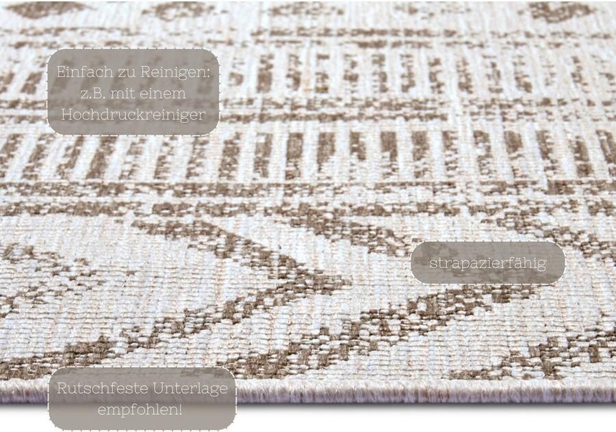 HANSE Home Vloerkleed BIRI tweezijdig te gebruiken kleed Binnen- en buitengebruik weerbestendig balkon loper woonkamer waterbestendig boho - Foto 6