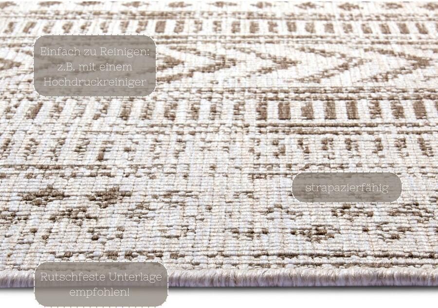 HANSE Home Vloerkleed BIRI tweezijdig te gebruiken kleed Binnen- en buitengebruik weerbestendig balkon loper woonkamer waterbestendig boho - Foto 5