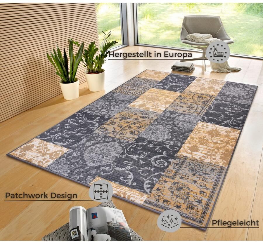 HANSE Home Vloerkleed Bloques Kortpolig zacht meerkleurig woonkamer slaapkamer eetkamer