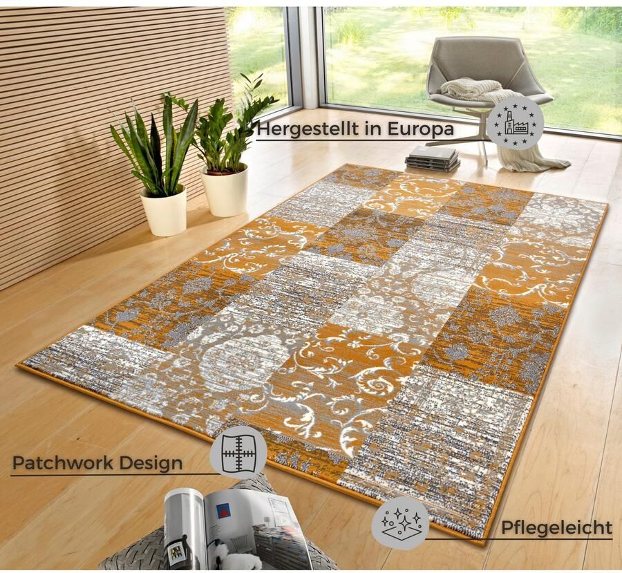 HANSE Home Vloerkleed Bloques Kortpolig zacht meerkleurig woonkamer slaapkamer eetkamer