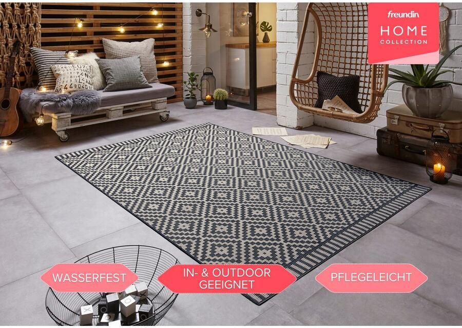 HANSE Home Vloerkleed Breeze In- & outdoor weerbestendig balkon tuin woonkamer ruiten