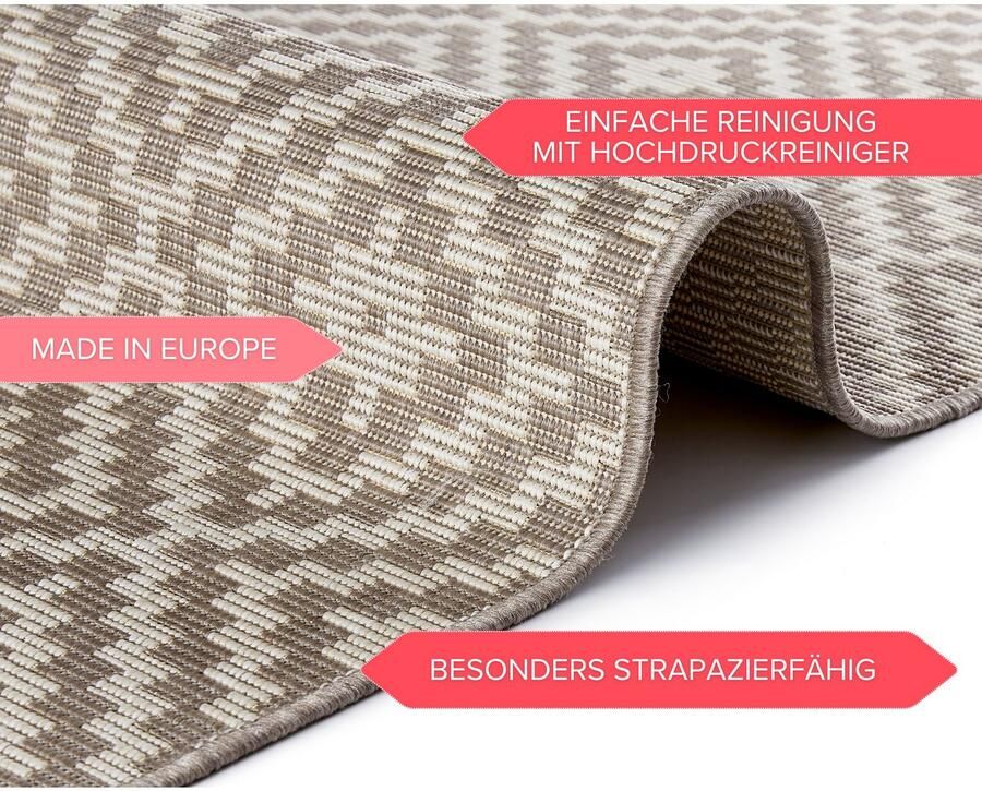 HANSE Home Vloerkleed Breeze In- & outdoor weerbestendig balkon tuin woonkamer ruiten