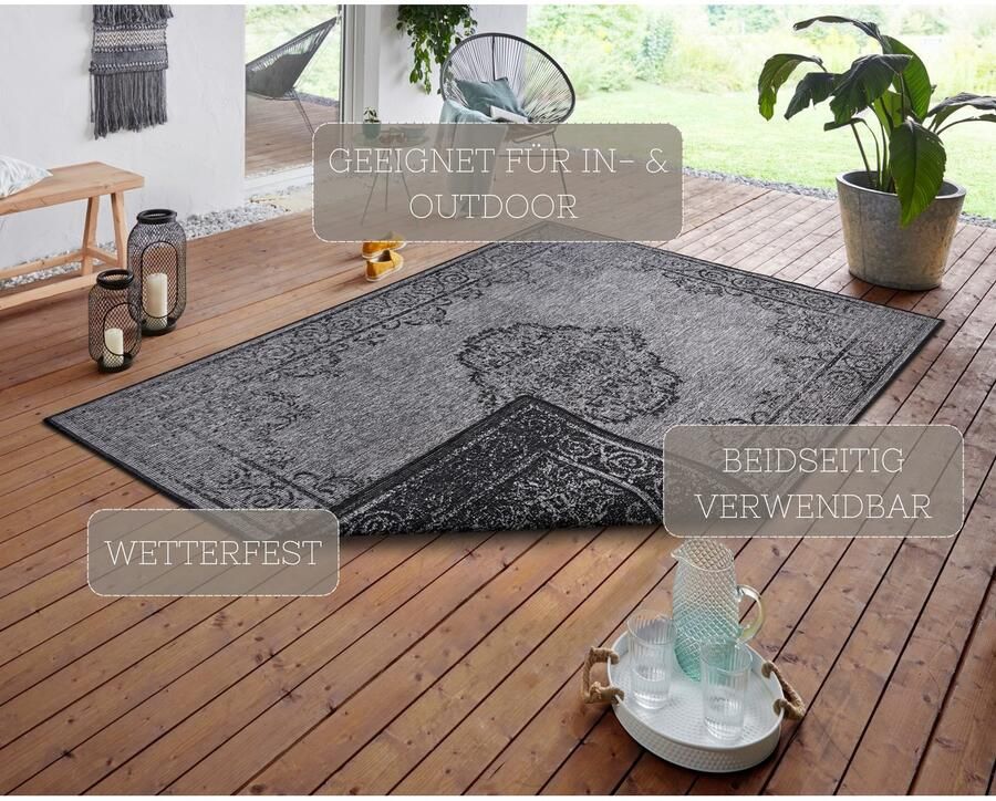 HANSE Home Vloerkleed CEBU tweezijdig te gebruiken kleed In- & outdoor weerbestendig balkon woonkamer waterbestendig oriëntaals