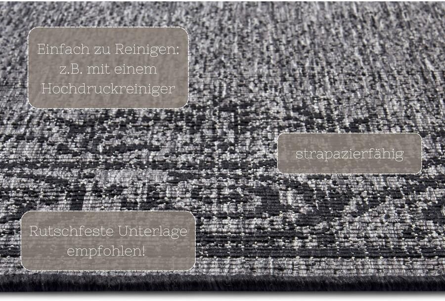 HANSE Home Vloerkleed CEBU tweezijdig te gebruiken kleed In- & outdoor weerbestendig balkon woonkamer waterbestendig oriëntaals - Foto 5