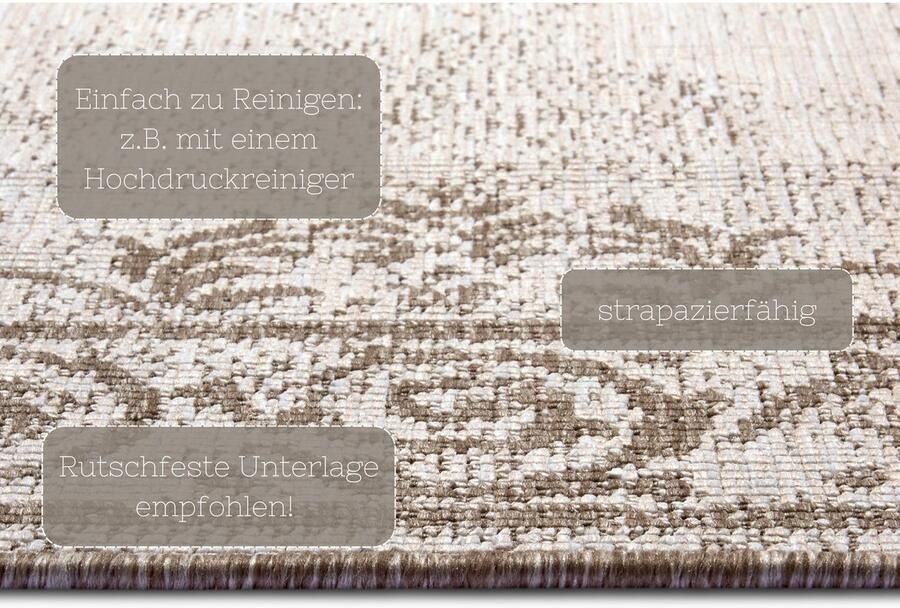 HANSE Home Vloerkleed CEBU tweezijdig te gebruiken kleed In- & outdoor weerbestendig balkon woonkamer waterbestendig oriëntaals - Foto 4