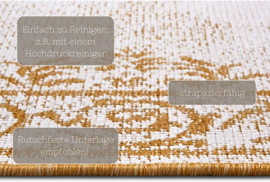 HANSE Home Vloerkleed CEBU tweezijdig te gebruiken kleed In- & outdoor weerbestendig balkon woonkamer waterbestendig oriëntaals - Foto 4