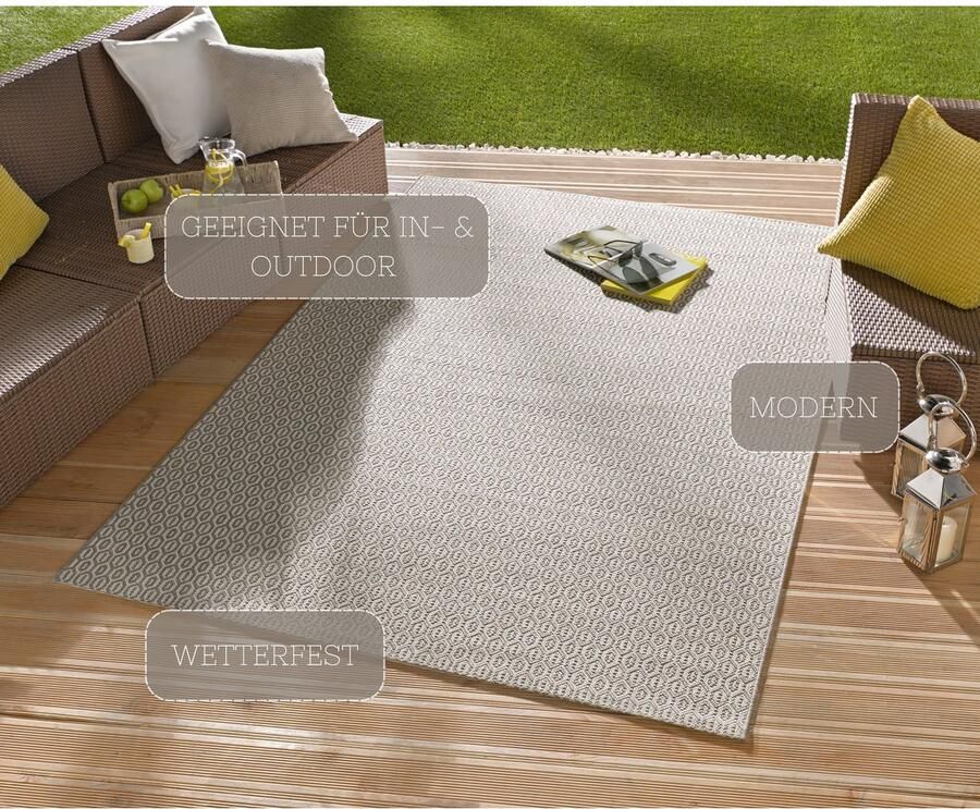 HANSE Home Vloerkleed Coin Binnen- en buitengebruik weerbestendig balkon sisal-look woonkamer loper - Foto 7