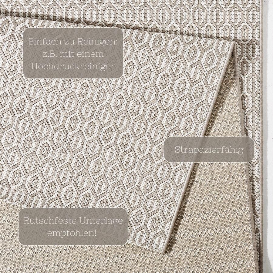 HANSE Home Vloerkleed Coin Binnen- en buitengebruik weerbestendig balkon sisal-look woonkamer loper