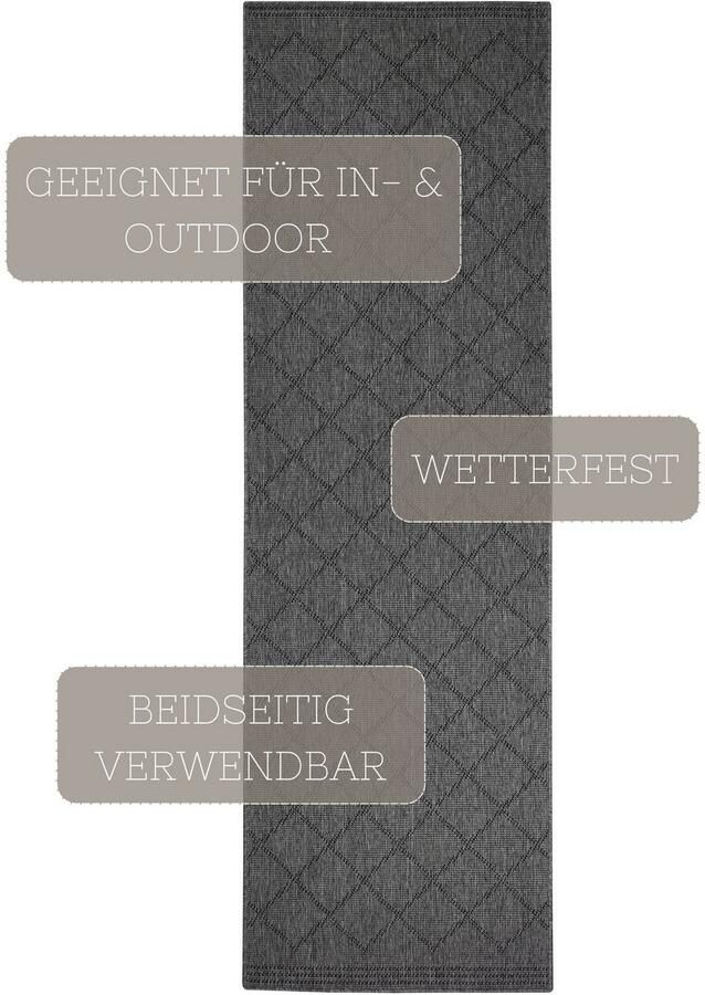 HANSE Home Vloerkleed Corsica tweezijdig te gebruiken kleed Binnen- en buitengebruik weerbestendig balkon loper woonkamer waterbestendig - Foto 4