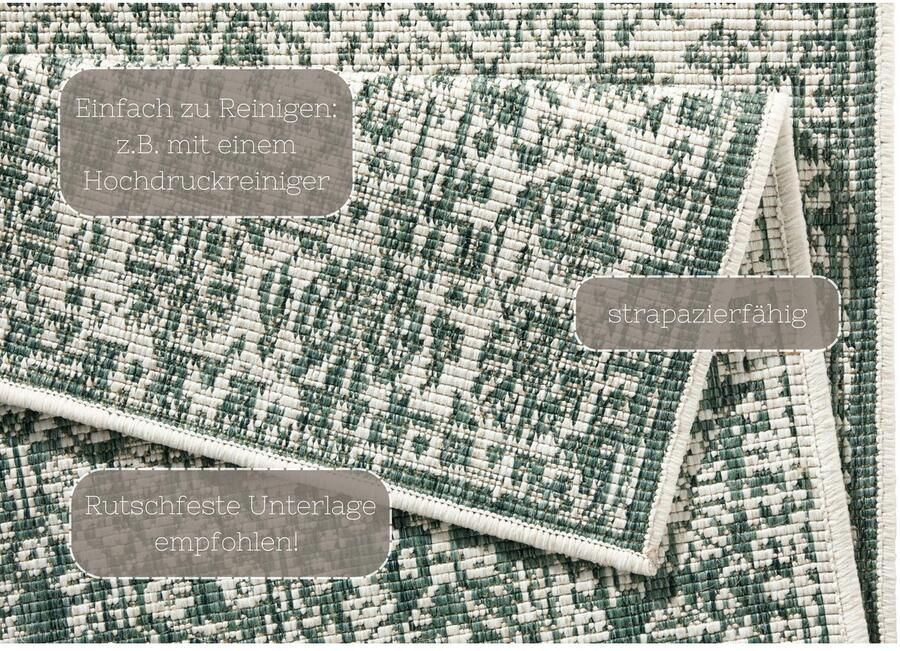 HANSE Home Vloerkleed Curacao Binnen- en buitengebruik loper weerbestendig balkon woonkamer waterbestendig - Foto 5