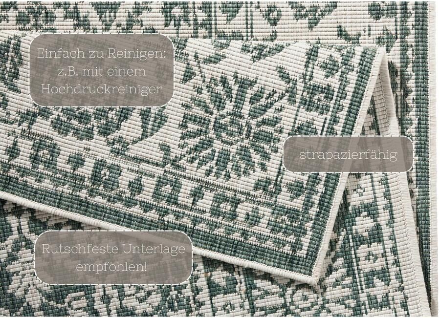 HANSE Home Vloerkleed Curacao Binnen- en buitengebruik loper weerbestendig balkon woonkamer waterbestendig - Foto 4