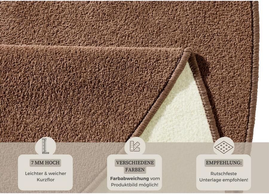 HANSE Home Vloerkleed Fancy Korte pool zacht uni woonkamer slaapkamer eetkamer - Foto 6